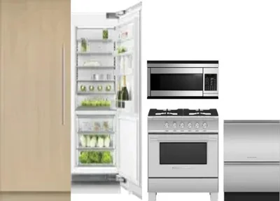 5 Piece Package Includes Refrigerator, Freezer, Range, Microwave And Dishwasher